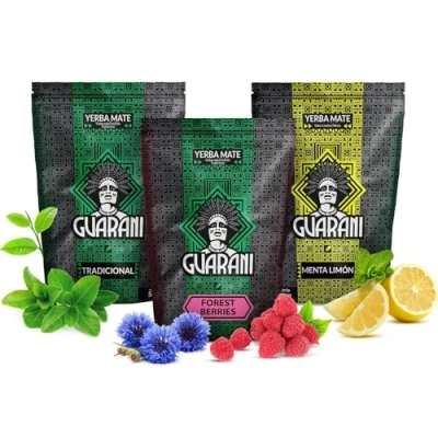 Abbildung von Mate Tee Set Guarani Dreier Pack Klassisch, Zitrone, Waldfrucht Paraguayische Natürliches Koffein 3x500g 1,5kg