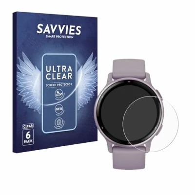 Abbildung von Savvies 6 Stück Schutzfolie für Garmin vivoactive 5 Displayschutz Folie Ultra Transparent