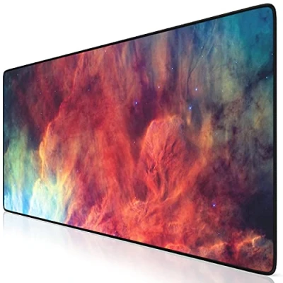 Abbildung von TITANWOLF XXL Mauspad Gaming 900x400 mm Mousepad groß Tischunterlage Large Size verbessert Präzision und Geschwindigkeit auch für Roccat Razer Logitech Maus Tastatur Lagoon Nebula