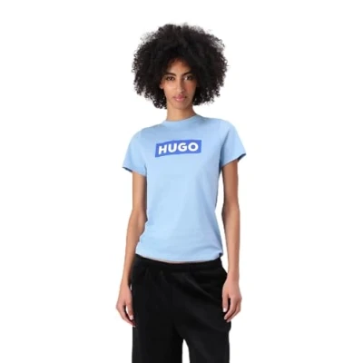 Abbildung von HUGO Classic TEE Tshirt print, Damen, Größe: XS, Light pastel blue