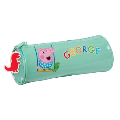 Abbildung von Safta GEORGE Rundes Federmäppchen für Kinder, ideal Kinder von 5 bis 14 Jahren, bequem und vielseitig, Qualität Stärke, 20 x 7 cm, Mintgrün, Minzgrün, Estándar,