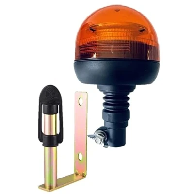Abbildung von Matel Service Rundumleuchte orange, Warnleuchte mit flexiblem Fuß LED 12V 24V Für Straßenver 3 Funktionen R65 Aufsteckrohr Halterung U