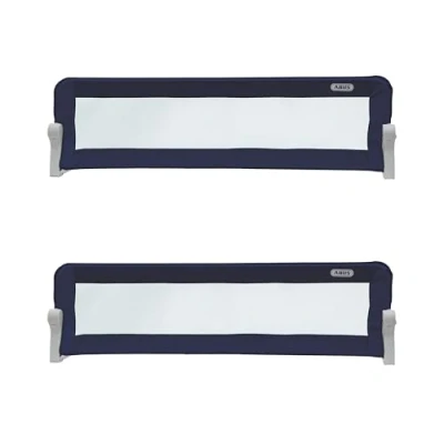 Abbildung von ABUS Bettgitter Eric für Babys und Kinder Rausfallschutz Elternbetten, Kinderbetten, Familienbetten faltbar Reisen 2er Set (150 cm) Blau