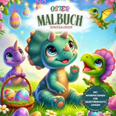 Abbildung von Oster Malbuch Dinosaurier: Ostermalbuch für Jungen ab 2 Jahren mit Affirmationen