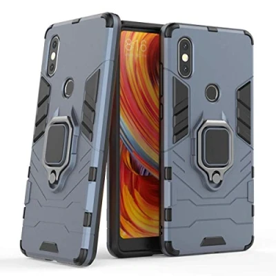 Abbildung von LuluMain Kompatibel mit Xiaomi Mi Mix 2S Hülle, Ring Ständer Magnetischer Handyhalter Auto Caseme Schutzhülle Case für (Navy Blau)