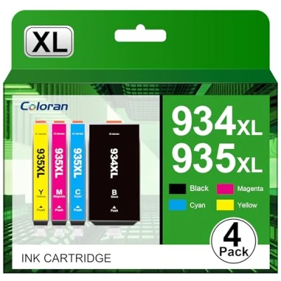 Abbildung von Coloran 934 935 XL Multipack Druckerpatronen Kompatibel für 934XL 935XL HP 6830 Tinte Officejet Pro 6230 Patronen 6820 (4er Pack)