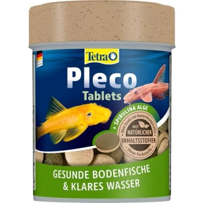 Abbildung von Tetra Pleco Tablets Nährstoffreiches Fischfutter für alle pflanzenfressenden Bodenfische (z.B. Welse), 275 Tabletten Dose