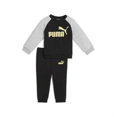 Abbildung von Puma Minicats Essentials Raglan Crew Set Baby Mit Plain Black/Gold Moon Größe: 9 12M