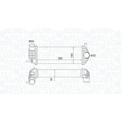 Abbildung von MAGNETI MARELLI 351319204480 Ladeluftkühler RENAULT: Kangoo II / Grand Kangoo, Express, Be Bop