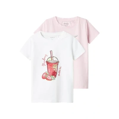Abbildung von Name it Nmffoji 2 PACK Tshirt print für Kinder, Größe: 92, Light pink/white
