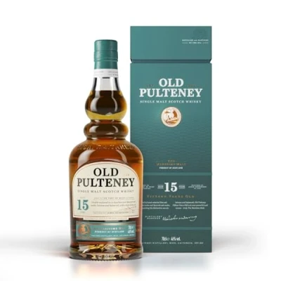 Abbildung von Old Pulteney Single Malt Scotch Whisky 15 Years der maritime schottische Whiskey in Geschenkverpackung mit 46% vol. Alkohol (1 x 0,7l)
