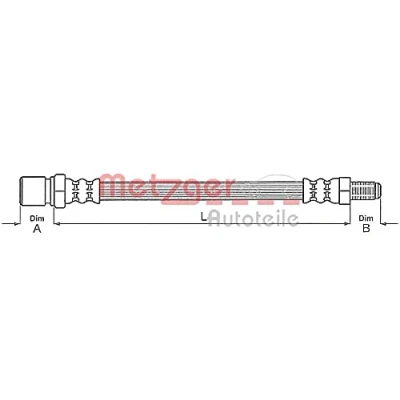 Abbildung von METZGER 4111683 Bremsschläuche 353 M10 x 1 VOLKSWAGEN: Kaefer, Kaefer Cabrio, Karmann Ghia Coupe, PORSCHE: 356 Cabrio