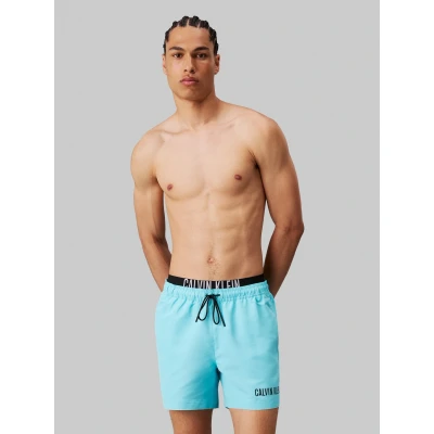 Abbildung von Calvin Klein Swimwear Medium Double Badeshorts, Herren, Größe: Medium, Blue punch