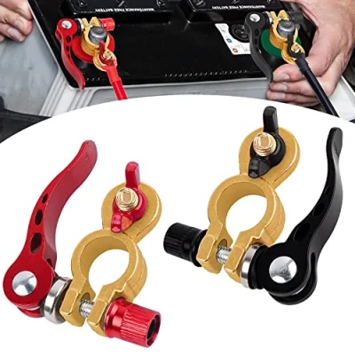 Abbildung von 2 Stück Polklemmen Batterieklemmen Autobatterie Schnellverschluss Sicher Geklemmt Kupfer Batteriepolklemmen für PKW, Transporter, Schiffe, Wohnmobile 12/24V