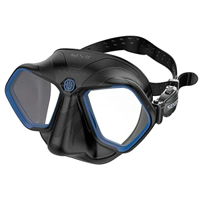 Abbildung von SEAC Unisex Adult Raptor kleinvolumige Maske zum Freitauchen und Speerfischen, schwarz/grün, Standard