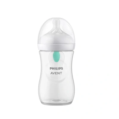 Abbildung von Philips Avent Glasflasche Natural mit Responsivem Schnuller und AirFree Antikolikaufsatz 260ml, 1 Stück (Modell SCY673/01)