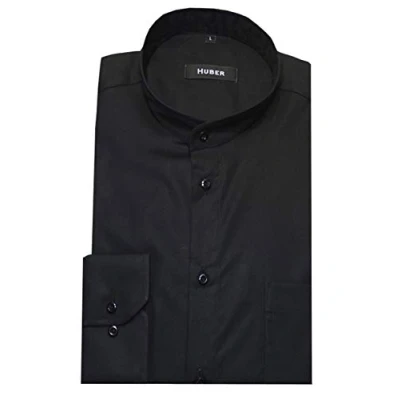 Abbildung von Huber Hemden Langarmhemd HU 9008 Stehkragen, Knopfleiste, Regular Fit gerader Schnitt, Made in EU