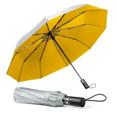 Abbildung von TechRise Regenschirm Taschenschirm Sturmfest Groß 10 Rippen Windsicherer Sturm Schirm, automatisch kompakt mit einem Knopf Öffnen und Schließen