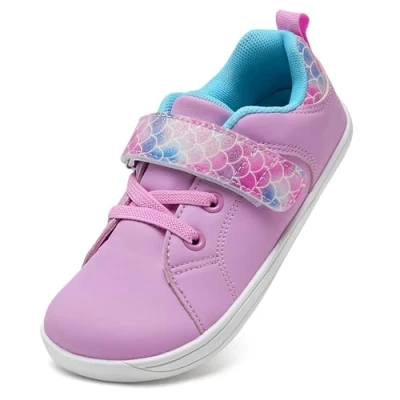 Abbildung von IceUnicorn Kinder Barfußschuhe Barfuß Sneaker Jungen Mädchen Walking Schuhe Kleinkind Barfussschuhe Minimalistische(Rosa Lila, 25EU)