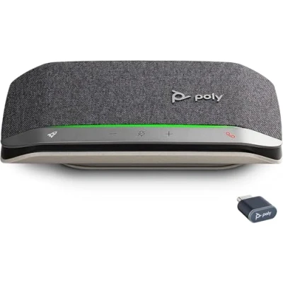 Abbildung von Tragbarer Bluetooth Konferenzlautsprecher Poly Sync 20+ (Plantronics) Rausch /Echounterdrückung USB C Adapter Kompatibel mit Teams, Zoom, PC, Mac, Mobiltelefon