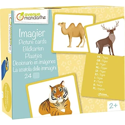 Abbildung von Avenue Mandarine JE528C Bildkarten, 24 Motive, ideal ab 2 Jahren, Wildtiere, 1 Stück