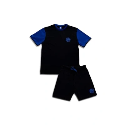 Abbildung von hermet Unisex Pigiama Corto Adulto Inter Pyjamaset, Schwarz und Blau, M