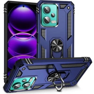 Abbildung von Max Power Digital Hülle für Xiaomi Redmi Note 12 4G Standfunktion Drehbar Ringhalter 360 Grad Case Cover Magnet Bumper Handyhülle Outdoor Hart Hardcase Mit Ring (Xiaomi 4G, Blau)
