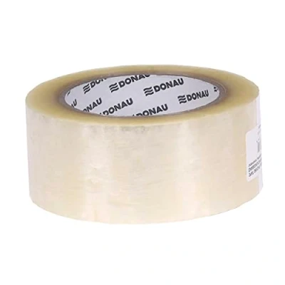 Abbildung von DONAU Verpackungsklebeband Hot Melt / 48 mm x 132 m/ 40μm Verpackungsband Klebeband Paketklebeband Packband/ Sehr Beständig/ Farbe: Transparent 1 Stück 1er Pack/ Hochwertiges/ Klebestark