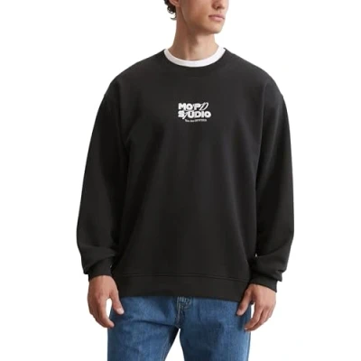 Abbildung von Marc O&#039;Polo Denim CREW NECK Print Relaxed FIT Sweatshirt, Herren, Größe: Small, Black