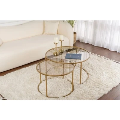Abbildung von Skye Decor Couchtisch 100% TEMPERED GLASS und METAL, 80 cm 60 cm, NRD110 (Set, 2 St., 2er Set), Width