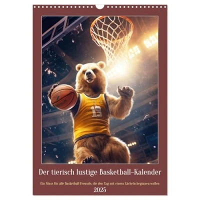 Abbildung von Der tierisch lustige Basketball Kalender (Wandkalender 2025 DIN A3 hoch), CALVENDO Monatskalender