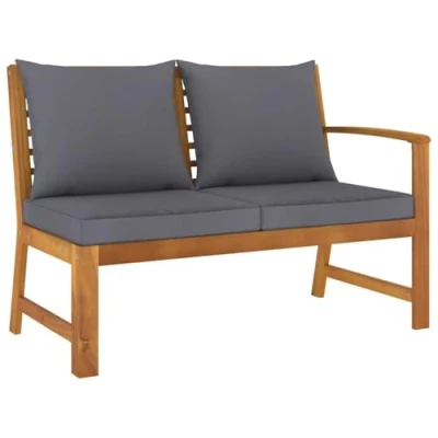 Abbildung von vidaXL Akazienholz Massiv Gartenbank 114,5cm mit Dunkelgrauem Kissen Sitzbank Bank Sofa Lounge Gartenmöbel Gartensofa Holzbank Parkbank Terrasse