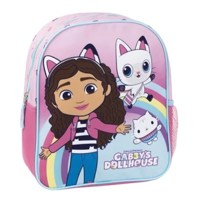 Abbildung von CERDÁ LIFE&#039;S LITTLE MOMENTS Kinderrucksack von Gabby&#039;s Dollhouse, Rosa, Reißverschluss, 25 x 20 29 cm, Schulrucksack, gepolsterte Griffe, Originalprodukt, entworfen in Spanien, Estándar,
