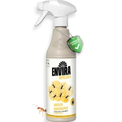 Abbildung von Envira Ameisen Abwehrspray 500 ml Spray mit Langzeitwirkung gegen Ameisen, Wegameisen, Pharaoameisen Schutz vor für Wohnung, Balkon, Terrasse, Garten Effektiv fernhalten (PT19)