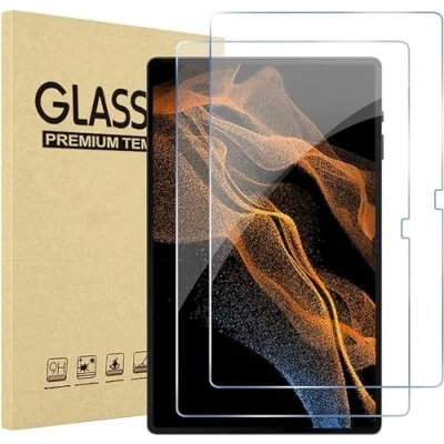 Abbildung von TechDealsUK 2er Pack Displayschutzfolie für Samsung Galaxy Tab S9 Ultra 2023, S8 2022 14,6 Zoll Panzerglasfolie