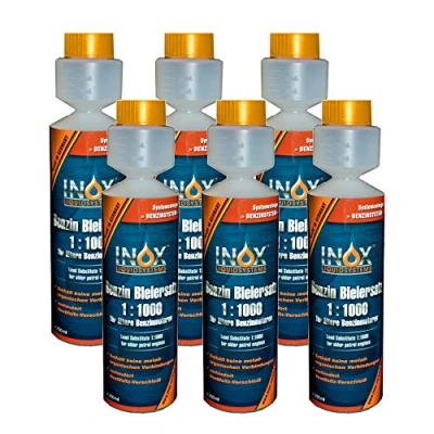 Abbildung von INOX® Benzin Blei Ersatz 1:1000, 6 x 250 ml Kraftstoffadditiv für ältere Benzinmotoren gegen Leistungsabfall und Motorschäden