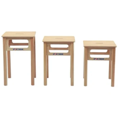 Abbildung von Sport Thieme Gymnastikhocker aus Holz Therapiehocker in DREI Höhen: 45, 50, 55 cm Lackiertes Buchenholz Bis 180 kg belastbar Sitzfläche: 35x35 3 Markenqualität