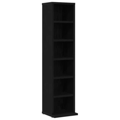 Abbildung von vidaXL CD Schrank Schwarz Eichen Optik 21x20x88 cm Holzwerkstoff, Schrank, Ablage, Standregal, Regalschrank, Lagerregal, Regal, Lagerregal