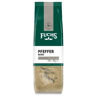 Abbildung von Fuchs Gewürze Pfeffer weiß gemahlen im recyclebaren Nachfüllbeutel 60 g