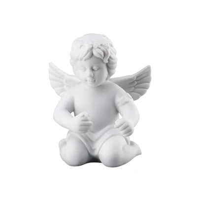 Abbildung von Rosenthal Engel mit Blumenkranz mittel weiss matt 10,5 cm