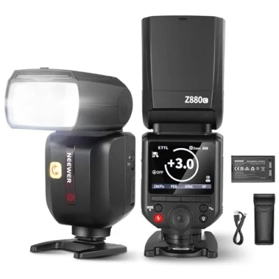 Abbildung von NEEWER Z880 C 2,4G 76W TTL Kamera Blitz Speedlite Flash Kompatibel mit Canon Benutzeroberfläche Modellierlicht TTL/M Schnellschalter TCM Taste, 1/8000s HSS 7,2V/3000mAh Akku 600 Volle Leistung Blitze