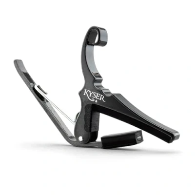 Abbildung von Kyser Quick Change Capo for 6 string acoustic guitars, Black Chrome, KG6BC