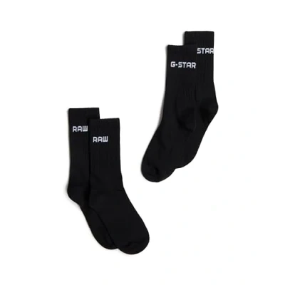 Abbildung von G STAR RAW Tennis 2ER PACK LOGO Socken, Herren, Größe: 39 42, Schwarz