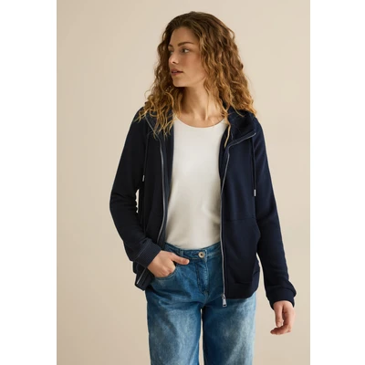 Abbildung von Cecil MIT Struktur Sweatjacke, Damen, Größe: Large, Blau