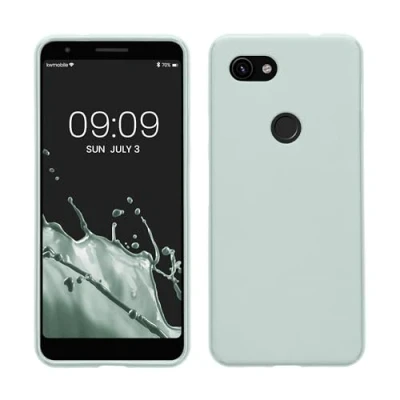 Abbildung von kwmobile Hülle kompatibel mit Google Pixel 3a weiches TPU Silikon Case Cover geeignet für kabelloses Laden Cool Mint