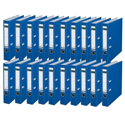 Abbildung von Leitz Qualitäts Ordner 180 Plastik, 20er Pack, A4, Schmal, Nacht Blau, 5.2 cm Rückenbreite, PP laminierter Einband, 10155085