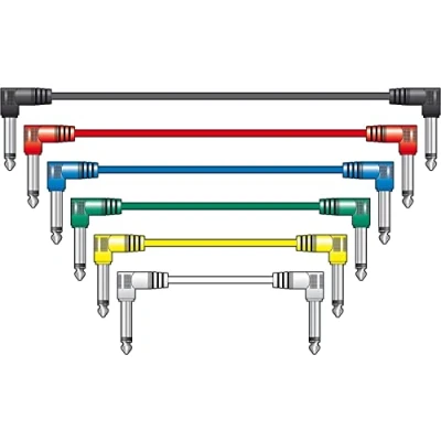 Abbildung von Chord Set mit 6 rechtwinkligen Patchkabeln, 1 Meter.