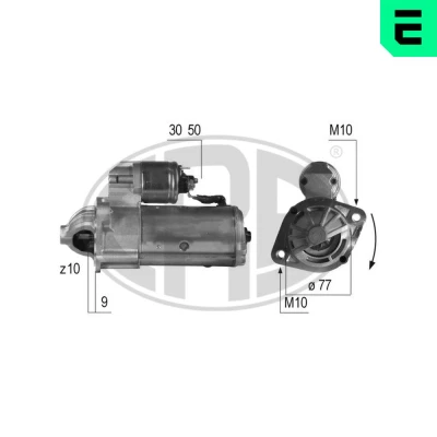 Abbildung von ERA 220498A Anlasser 12V 2kW 10 30 50 77mm MITSUBISHI: Pajero 2, Classic, L200 III Pickup, HYUNDAI: H 1 Kastenwagen, Pritsche/Fahrgestell