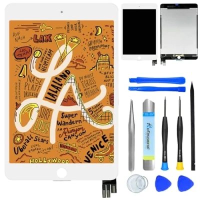 Abbildung von NB+ Touchscreen LCD iPad Mini 5 Ersatz für Apple 2019 7,9 Zoll 5. Generation Display Einheit Digitizer Frontglas Panel mit Werkzeug (weiß)