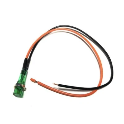 Abbildung von 12V Kontrollleuchte Blinker Grün mit Kabel und 8mm Gewinde Schraubbefestigung für Zündapp, Hercules, Kreidler, Motorrad, Roller, Scooter, Mofa, Moped, Mokick Hochwertige